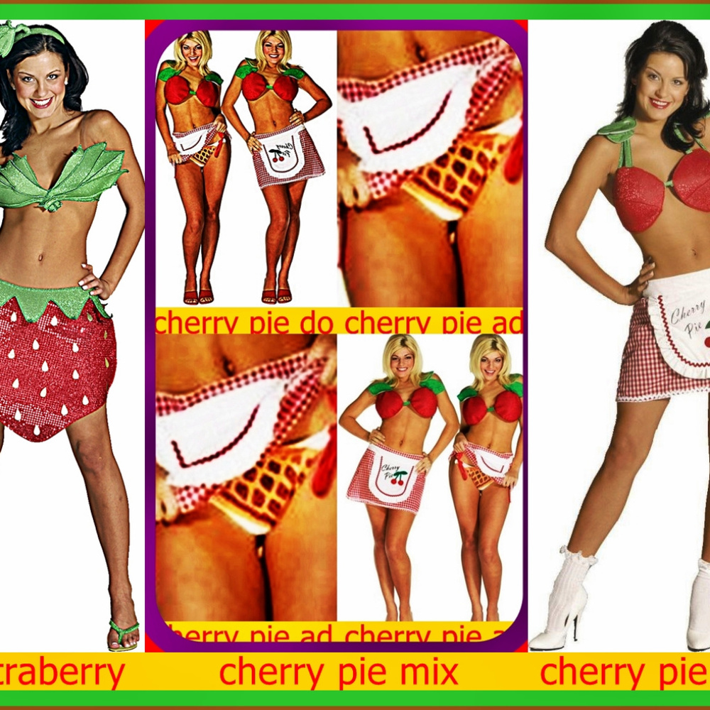 WOMANS SEXY CHERRY Pie or Strawberry costum sz 6-12 NEW FUN